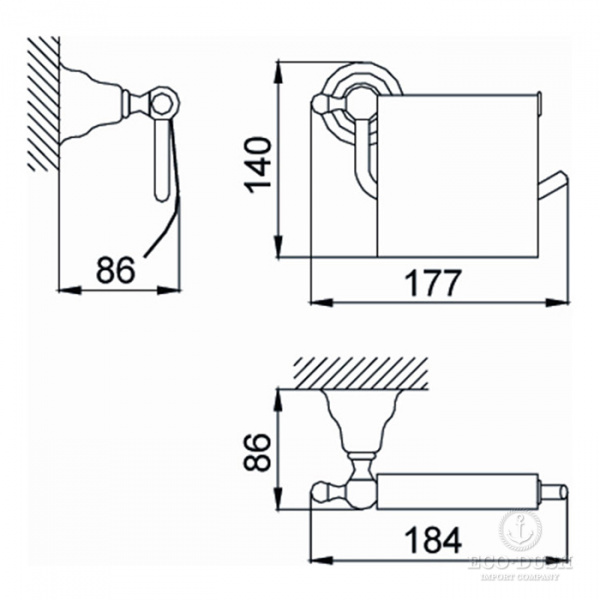HUBER Croisette Бумагодержатель с крышкой, подвесной, цвет: бронза