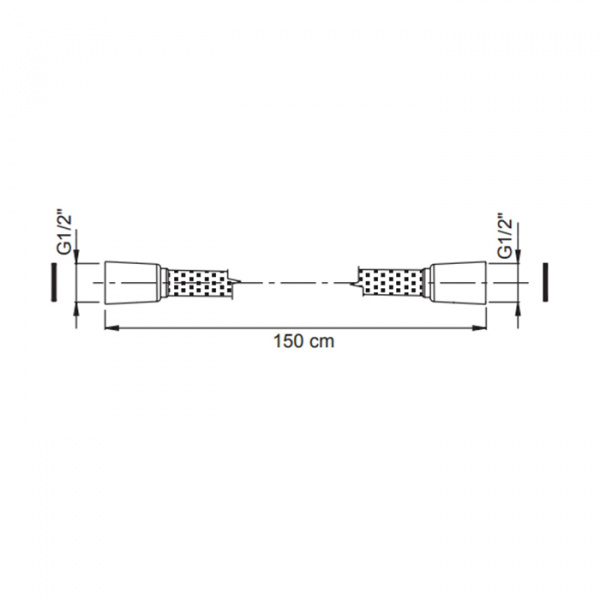 Carlo Frattini Spillo Steel Шланг для душа 1500 мм., цвет: INOX/черный матовый