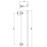 Nicolazzi Accessori Полочка 60 см, подвесной, цвет: золото