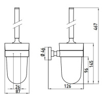 EMCO Eposa Ёршик подвесной стекло матовое, цвет: хром