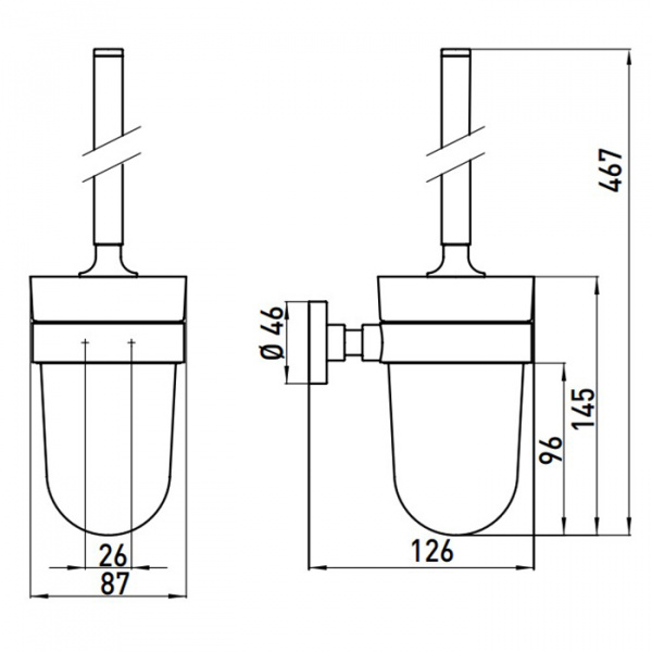 EMCO Eposa Ёршик подвесной стекло матовое, цвет: хром