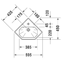 Duravit 1930 Раковина 59х45х19.5 см, 1 отв., цвет: белый