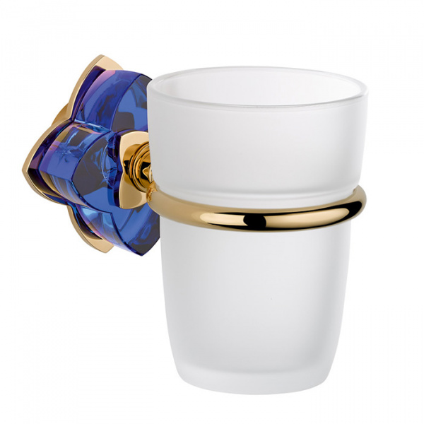 THG Pétale de cristal bleu Стакан, подвесной, цвет: золото/синий хрусталь