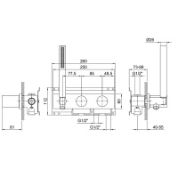 Fantini Внутренняя часть смесителя для душа, переключатель на 2 источника, 1/2&quot