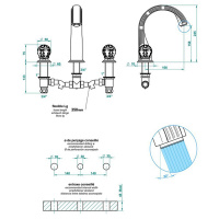 THG Flore Смеситель для ванны, 3 отв., цвет: хром/хрусталь