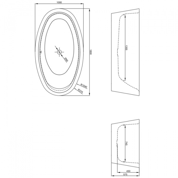 Bette Home oval silhouette Ванна отдельно стоящая  180х100 см, BetteGlasur® Plus