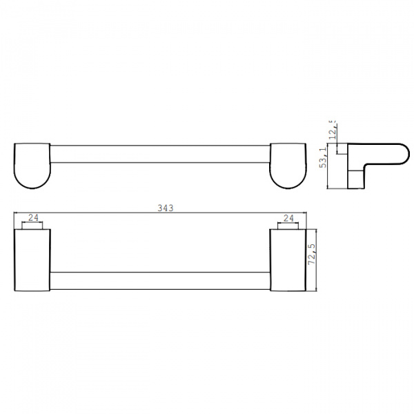 EMCO Mundo Поручень, 300мм, подвесной, цвет: хром