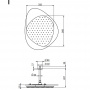 Carlo Frattini Wellness Верхний душ Cloud, в комплекте с потолочным держателем 150 мм., верхняя пластина черная, цвет: хром