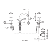 Nicolazzi M.Croce Смеситель для биде на 3 отверстия, излив: 135мм, цвет: хром