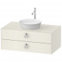 Duravit White Tulip Тумбочка подвесная 40.8x100x55 см, раковина, 2 ящика с ручкой, цвет: Nordic White HighGloss
