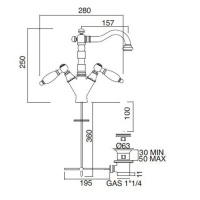 Sbordoni Livia Смеситель для раковины на 1 отверстие, цвет: глянцевая латунь