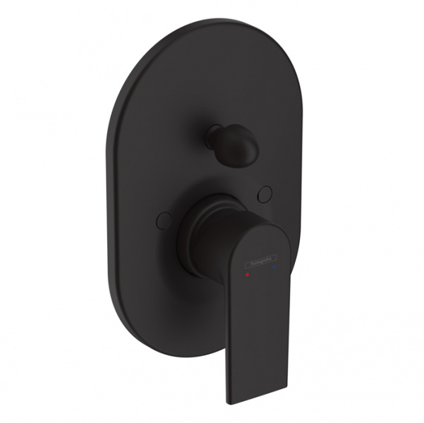 Hansgrohe Vernis Shap Смеситель для ванны, однорычажный, встраиваеемый, внешняя часть, цвет: матовый черный