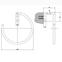 Gessi Goccia Полотенцедержатель 23.3см., "кольцо", подвесной, цвет: хром