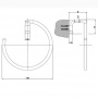 Gessi Goccia Полотенцедержатель 23.3см., "кольцо", подвесной, цвет: хром