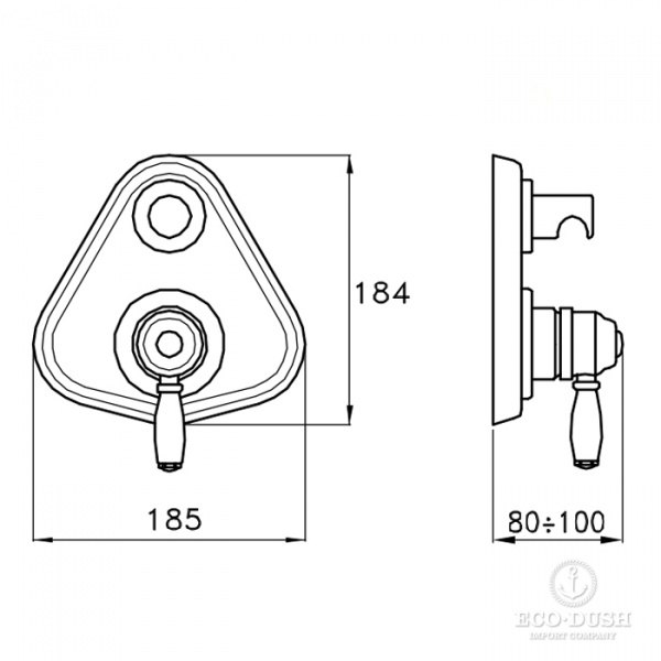 Stella Italica Внешняя часть Встраиваемый смеситель для ванны/душа 3254MC P.V. с авт.переключателем, цвет: хром