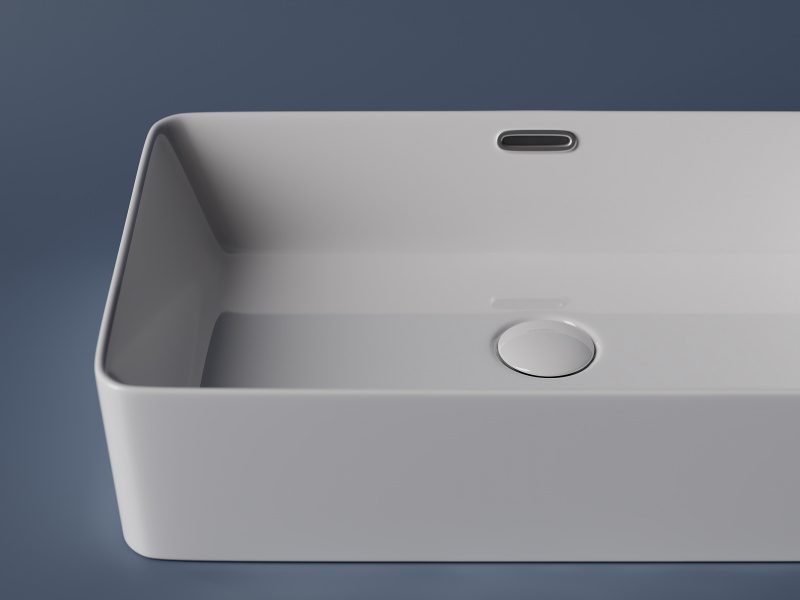 Умывальник чаша накладная прямоугольная со сливом переливом Element 600*380*140мм Ceramica Nova белый CN5025