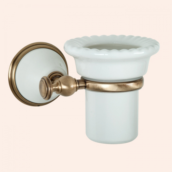 TW Harmony 109, подвесной cтакан, керамический (белый), цвет: белый/бронза