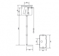 TW Bristol Унитаз напольный 36х55см, слив в стену, цвет: белый/золото СИДЕНЬЕ НА ВЫБОР