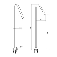 Излив напольный Bongio Aqua, цвет: хром