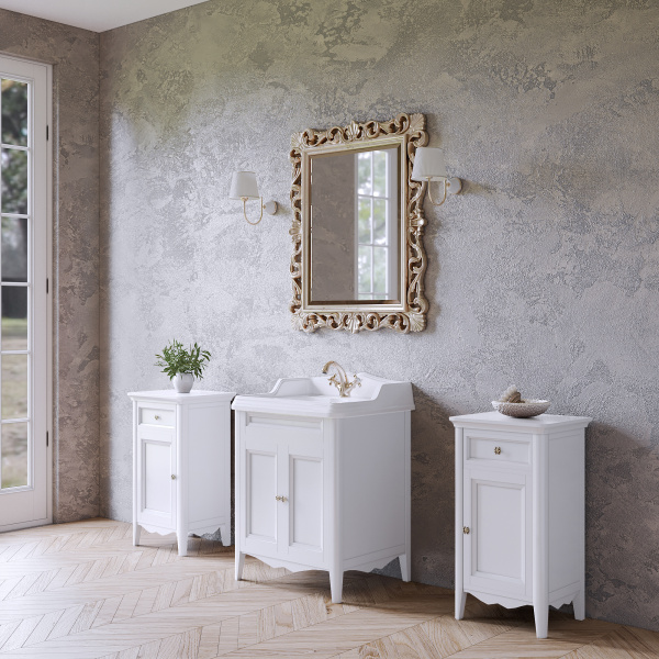 TW Veronica Nuovo комплект мебели с 2-мя дверцами, с доводчиками Blum, ручки: бронза, 68см, Цвет bianco