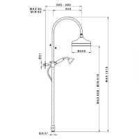 Nicolazzi Doccia Душевая стойка с верхним душем Ø 30см, с переключателем и ручным душем, цвет: тёмная бронза