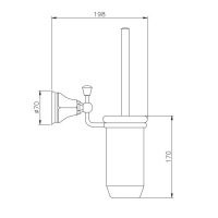 Nicolazzi Teide Chic Ершик для унитаза, украшеный камнем, подвесной, цвет: хром