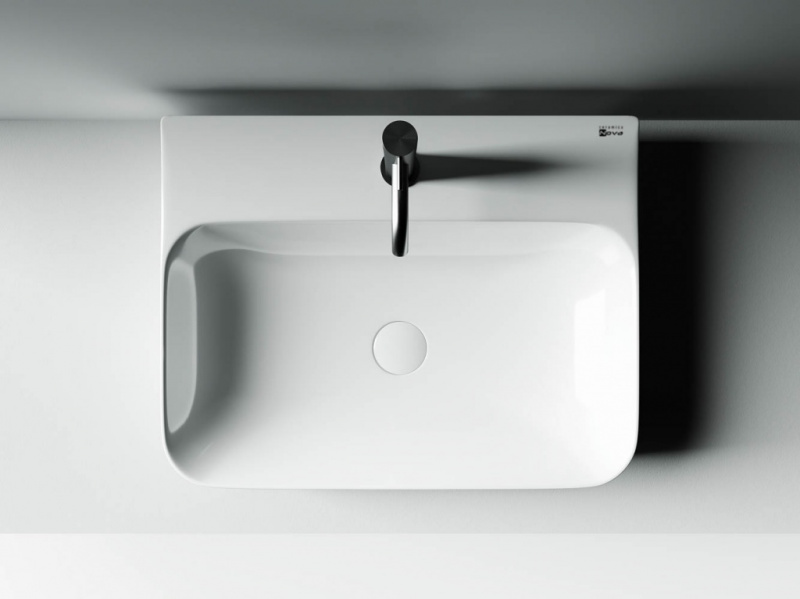 Умывальник AURA с 1 отверстием для смесителя, без перелива 600*470*135мм Ceramica Nova белый CN2001