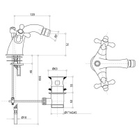 Смеситель для биде Bongio Axel, цвет: золото