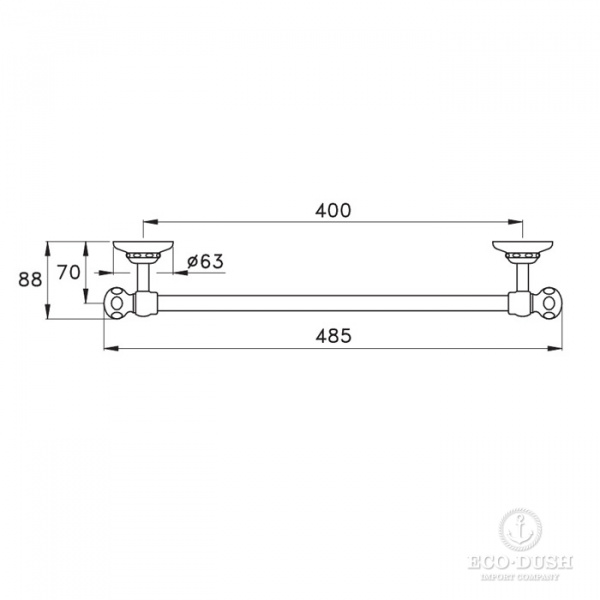 Stella Italica Полотенцедержатель подвесной 40 см 602/40 цвет: хром