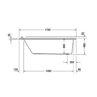 Ванна акриловая Duravit (Дуравит), 170х90 прямоугольная, встраиваемая
