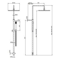 Carlo Frattini Wellness Душевая стойка с переключателем, верхним душем Ø 300 мм. из латуни, ручным душем и шлангом 1500 мм., цвет: хром