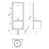 EMCO Touch 600 pure Комплект мебели с выдвижным ящиком, хром/белый ELS