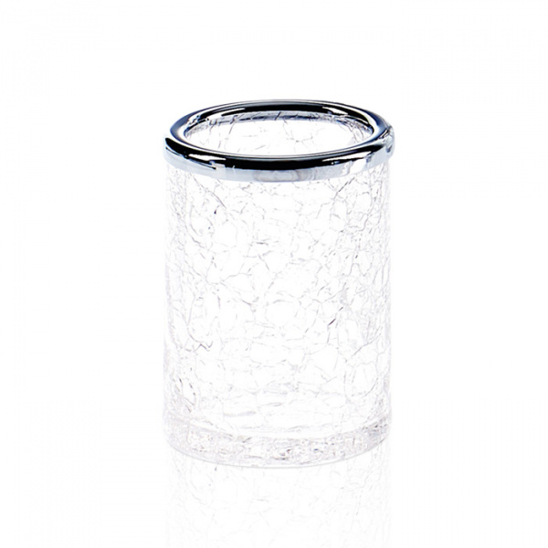 Decor Walther Crack BER Стакан настольный, французское стекло Craquele, цвет: хром