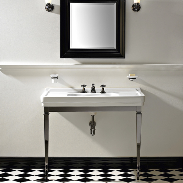 Sbordoni Neoclassica Раковина 105х60х76 см, 1 отв., на металлической структуре, цвет: белый/черный никель