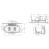 Novellini Ship Ванна отдельностоящая 160х70х62см., с донным клапаном click-clack, novotech