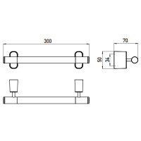 EMCO Logo2 Поручень, 300мм, подвесной, цвет: хром