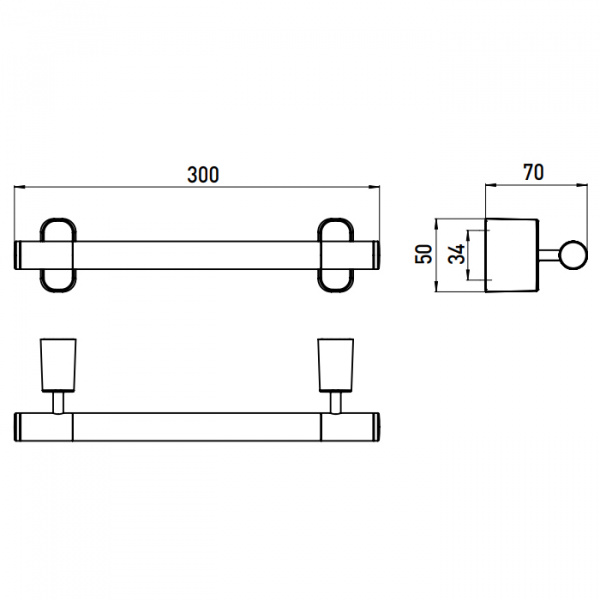 EMCO Logo2 Поручень, 300мм, подвесной, цвет: хром