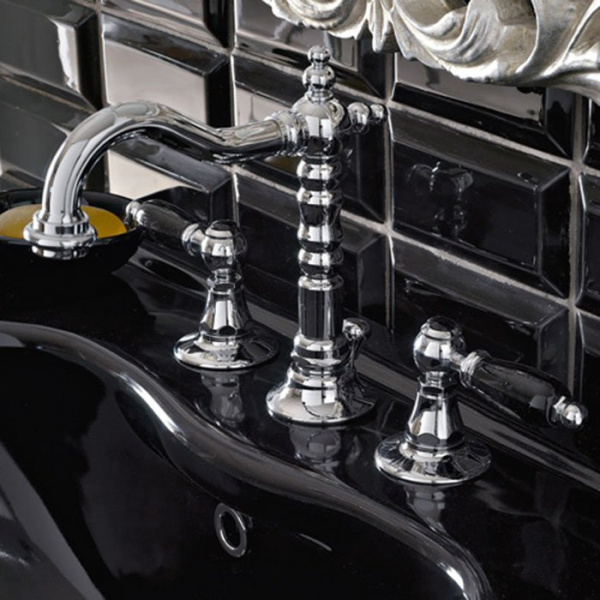 Sbordoni Livia Смеситель для раковины на 3 отверстия, цвет: хром/черный