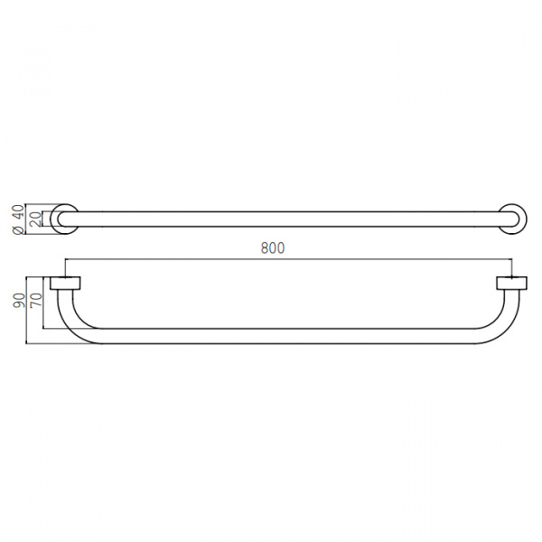 EMCO Rondo2 Держатель полотенец, 80см, подвесной, цвет: хром