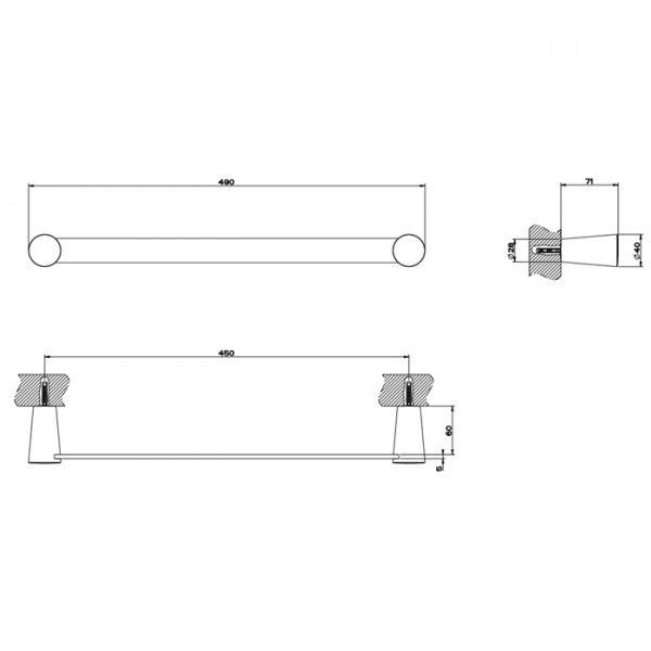 Gessi Cono Полотенцедержатель 45см, цвет: Black XL