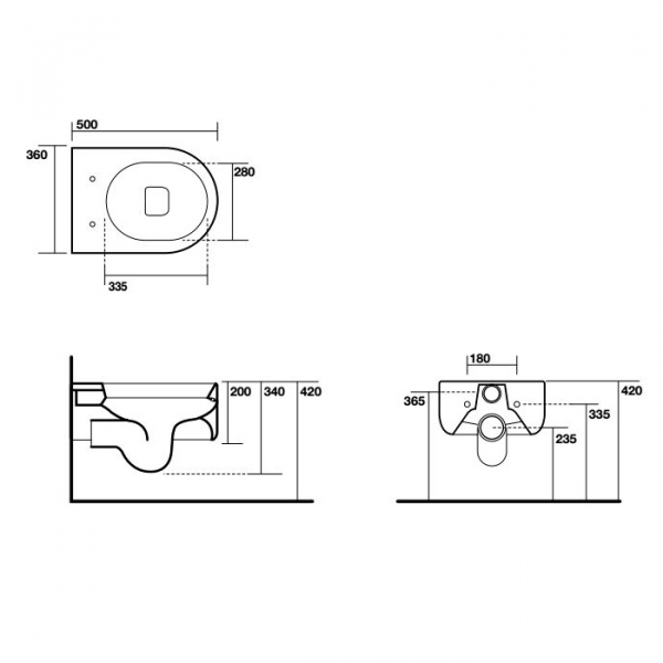 Kerasan Flo унитаз подвесной 50х36см, цвет: белый