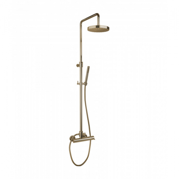 Bongio Project Душевая стойка со смесителем для душа, душевой головкой и душевым комплектом, цвет: бронза матовая