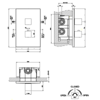 Gessi Rettangolo Встраиваемый термостатический смеситель, подключение на 3/4”, с переключателем на 2 выхода, внешняя часть, цвет: хром