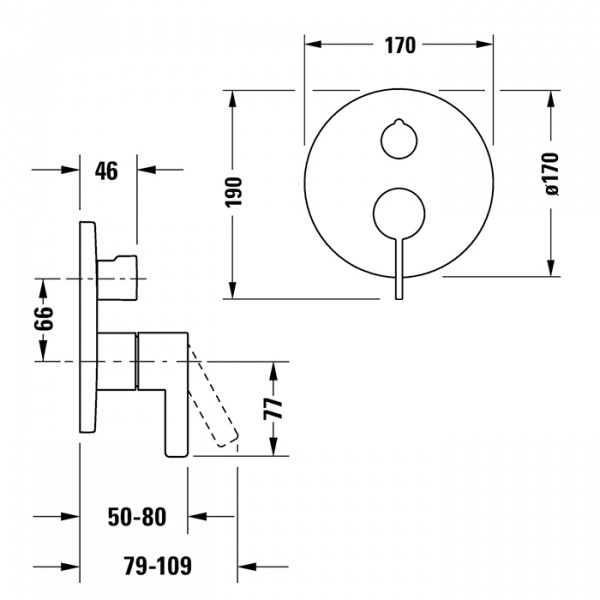 Duravit D-Neo Смеситель для ванны, встраиваемый, цвет: хром