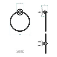 THG Malmaison metal Полотенцедержатель-кольцо 18см., подвесной, цвет: полированное золото