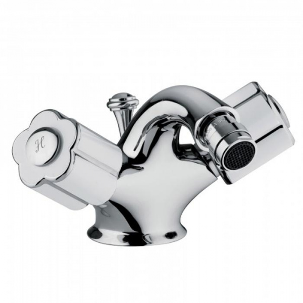 Смеситель для биде Bongio Fleur Blanc, цвет: хром/белый фарфор