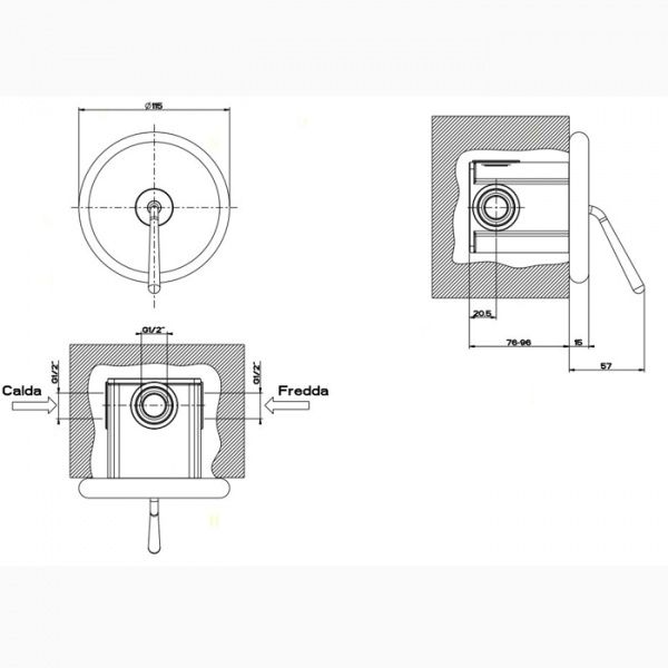 Gessi Goccia Встраиваемый однорычажный смеситель, цвет: черный