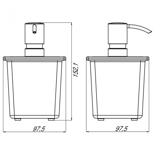 EMCO Liaison Диспенсер для жидкого мыла, подвесной на рейлинг, стекло прозрачное, цвет: хром