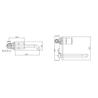AZZURRA LINEA Смеситель для раковины, настенный с внутренней частью, излив 180мм, встраиваемый, хром