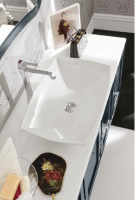 Cerasa York комплект мебели, с раковиной и зеркалом со светильником  столешница мраморная (белый), 160см, цвет: Petrolio